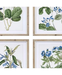 Framed Floral Art Print Stylish Botanical Wall Decor for Home (Set of 4)