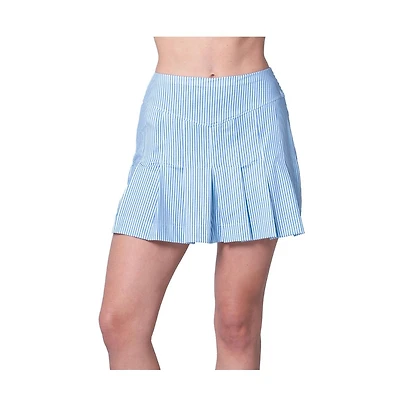 Lucky In Love Women's Linen Stripe Club Length Golf Skort