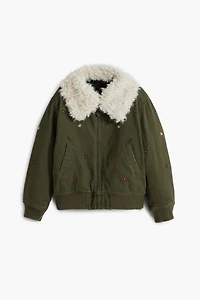 Desigual Girls's Fur collar bomber jacket
