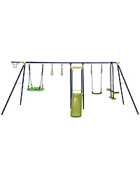 7-in-1 Stable A-shaped Outdoor Swing Set for Backyard