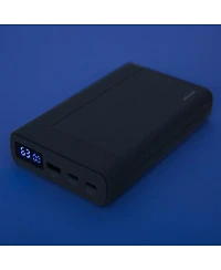 RadioShack Portable Charger 20,000 mAh 74 Wh Gray With Led Display On Charge Level Usb A and Usb C Out and Usb C In 2309275