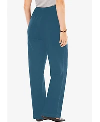 Woman Within Women's Fineline Stretch Denim Wide-Leg Pull-On Jeans