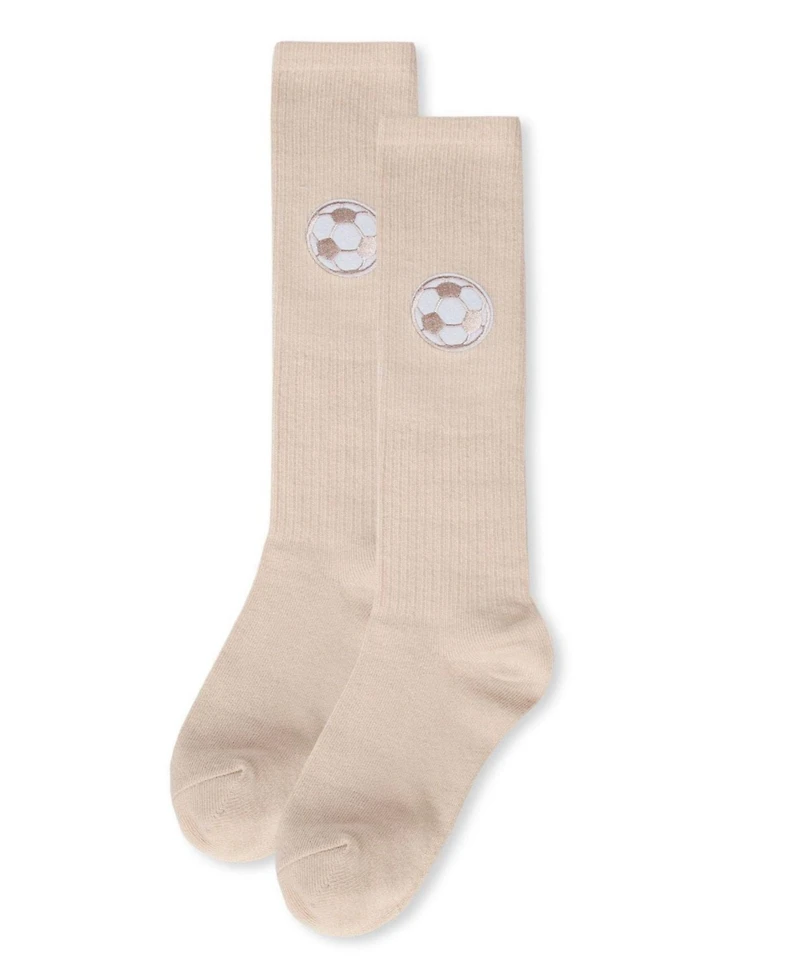 Memoi Little Girls Soccer Lover Cotton Blend Knee High Socks