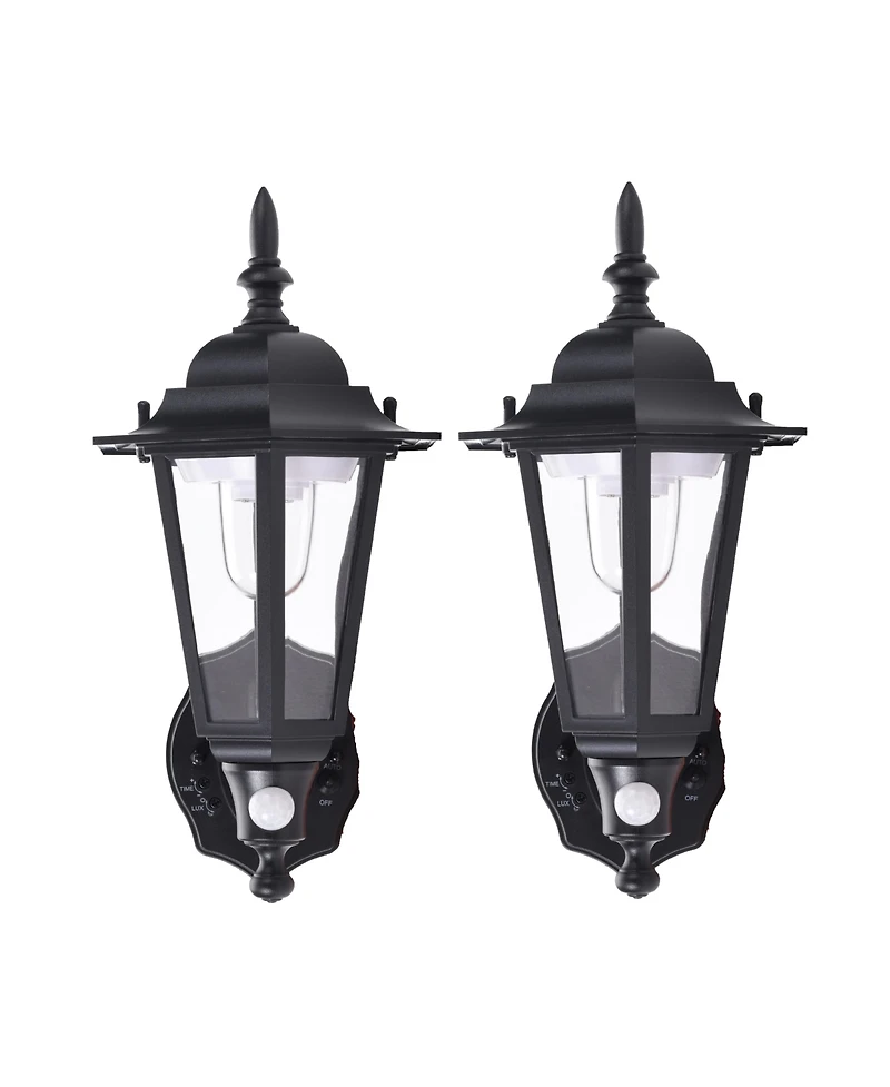 Maxsa Innovations Battery-powered Motion Activated Wall Sconce 2 Pack- Black Hexagonal