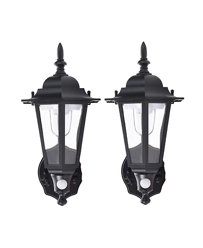 Maxsa Innovations Battery-powered Motion Activated Wall Sconce 2 Pack- Black Hexagonal