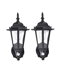 Maxsa Innovations Battery-powered Motion Activated Wall Sconce 2 Pack- Black Hexagonal