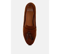 Folklore Micro Suede Tassel Womens Loafers Women