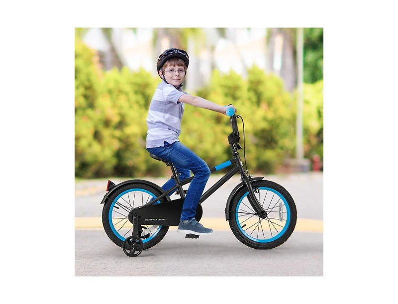 16" Kids Bike with Adjustable Handlebar and Saddle - Black