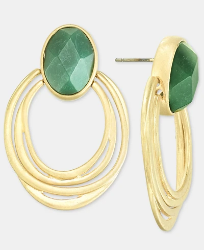 Style & Co Stone Triple-Row Drop Hoop Earrings, Macy's Exclusive