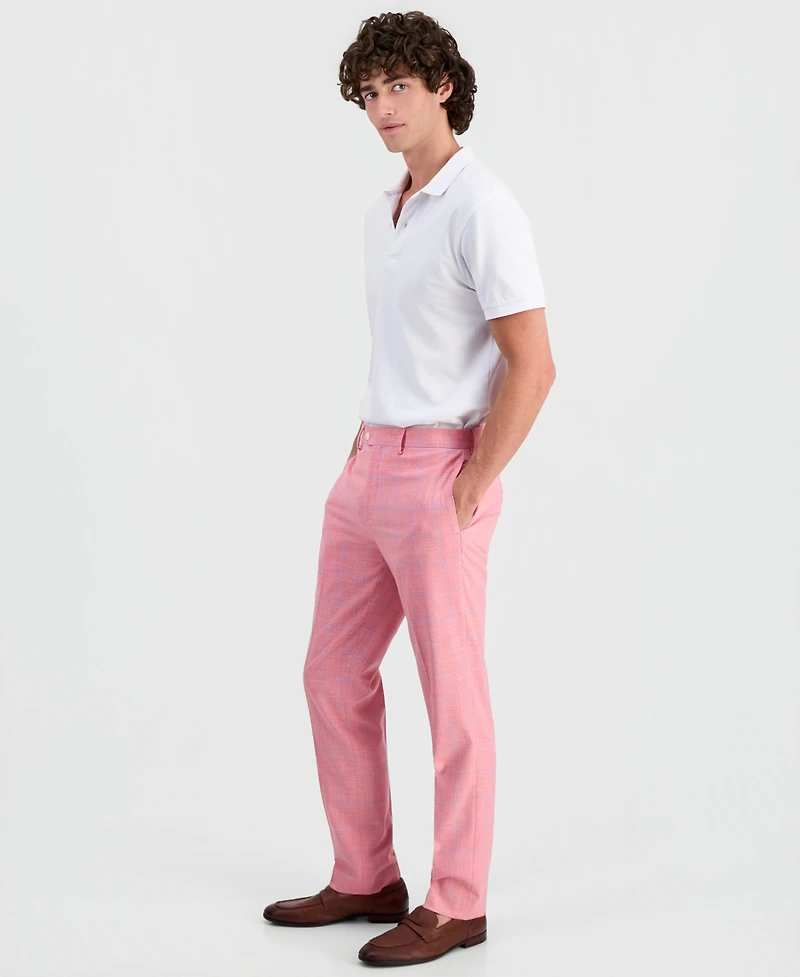 Tallia Men's Plaid Slim-Fit Dress Pants