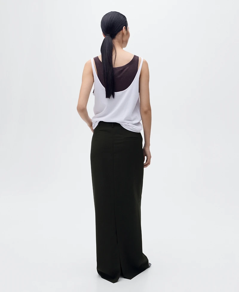 Mango Women's Slit Detail Long Pencil Skirt