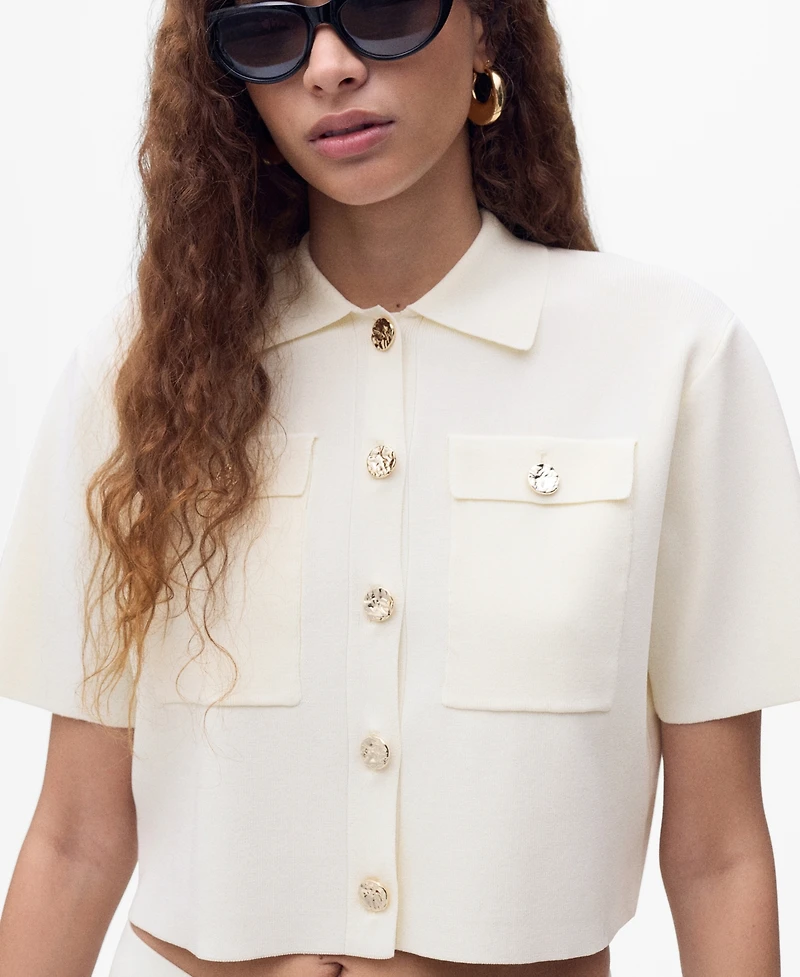 Mango Women's Short-Sleeved Knitted Jacket