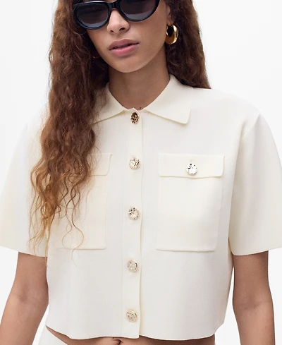Mango Women's Short-Sleeved Knitted Jacket