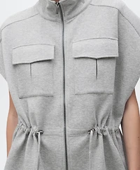 Mango Women's Adjustable Waistband Short-Sleeved Jacket