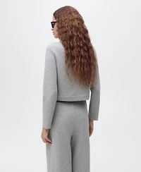 Mango Women's Pockets Cotton Cropped Jacket