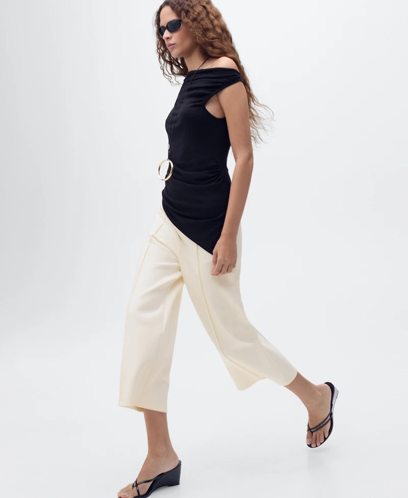 Mango Women's Cotton Crop Pants