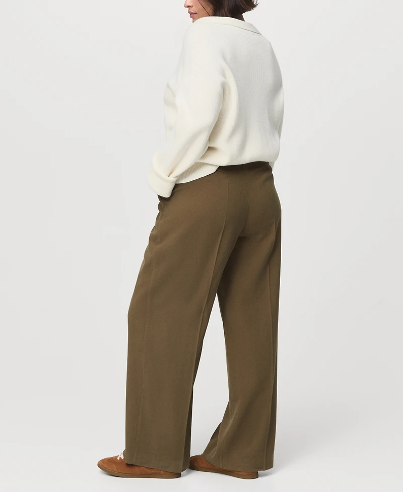 Mango Women's Straight Mid-Rise Pants
