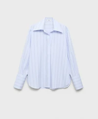 Mango Women's Lapels Striped Shirt