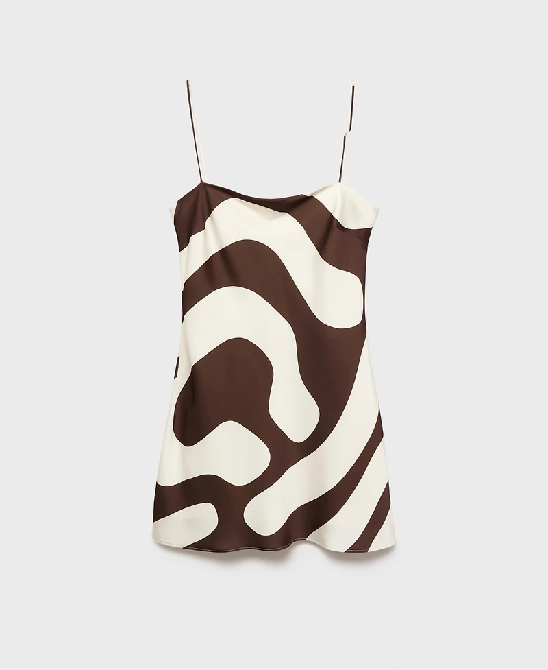 Mango Women's Printed Satin Dress