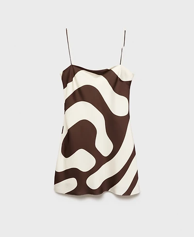Mango Women's Printed Satin Dress