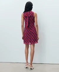 Mango Women's Bow Detail Printed Dress