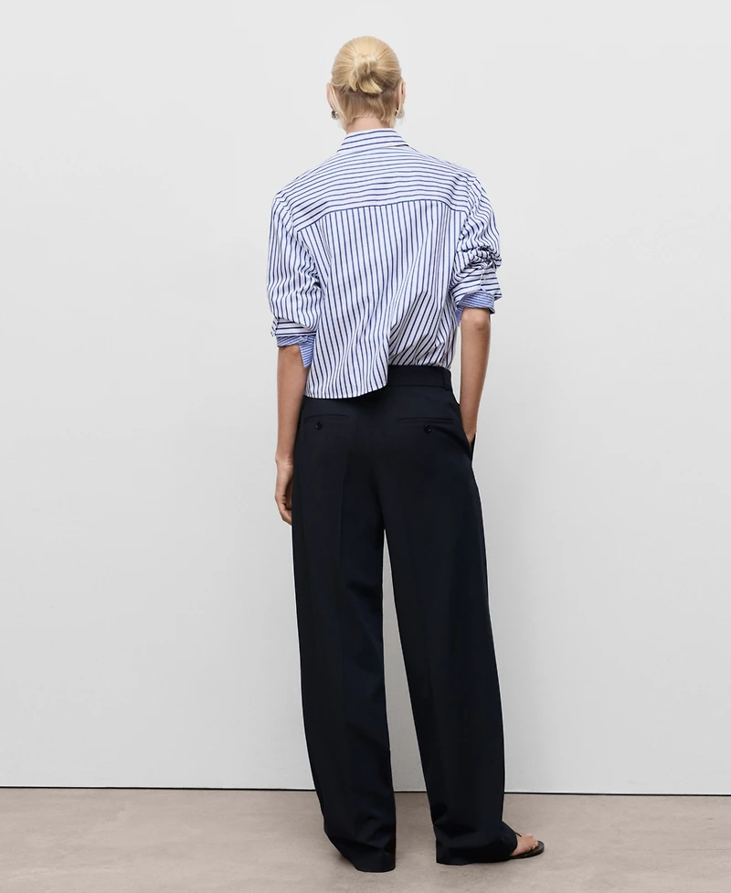 Mango Women's Low-Rise Wide-Leg Pants