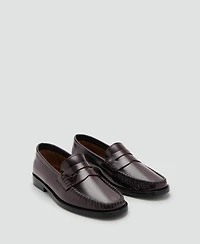 Mango Women's Gathered Leather Moccasins