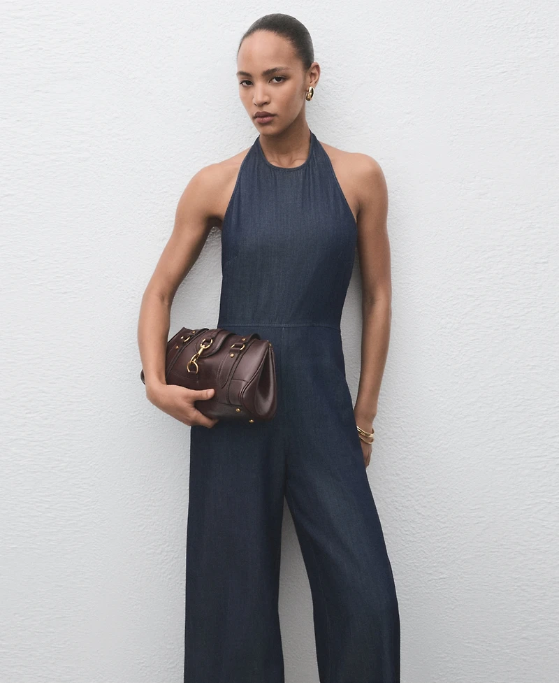 Mango Women's Lyocell Denim Jumpsuit