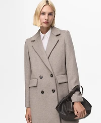 Mango Women's Double-Breasted Wool Coat