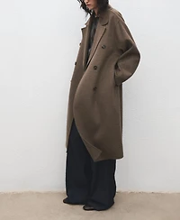 Mango Women's Handmade Oversized Wool Coat