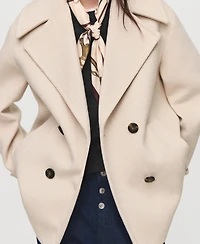 Mango Women's Double-Breasted Wool Blend Coat