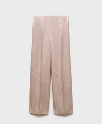 Mango Women's Satin Crinkle-Effect Pants