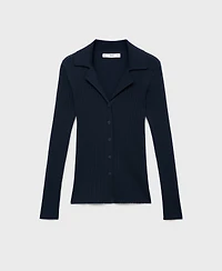 Mango Women's Ribbed Lapel Cardigan
