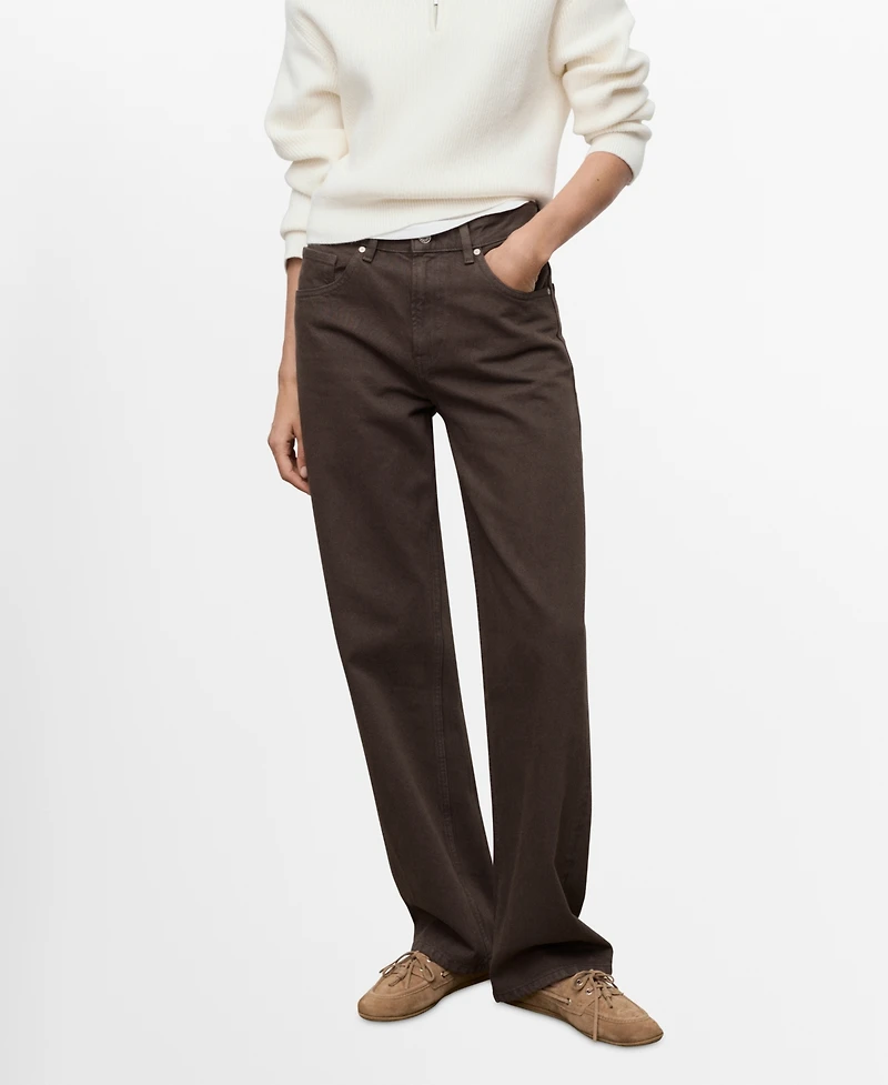 Mango Women's Miami Medium-Rise Straight-Fit Jeans
