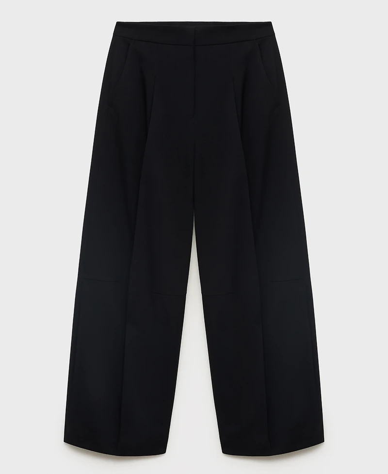 Mango Women's Pleated Wide Leg Pants