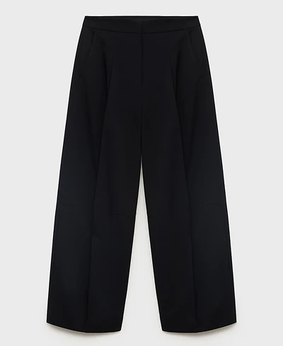 Mango Women's Pleated Wide Leg Pants