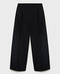Mango Women's Pleated Wide Leg Pants