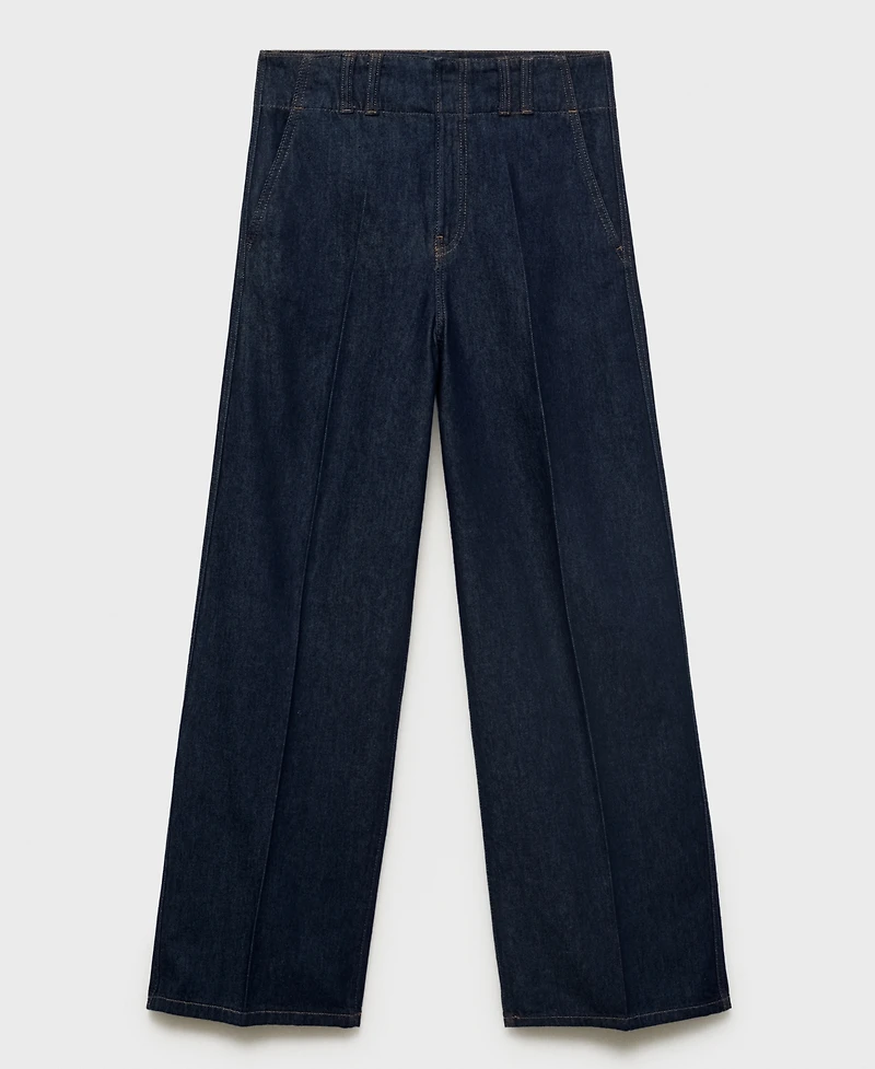 Mango Women's Wide-Leg Denim Pants
