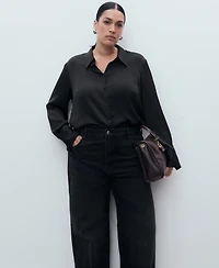Mango Women's High-Waisted Wide-Leg Jeans
