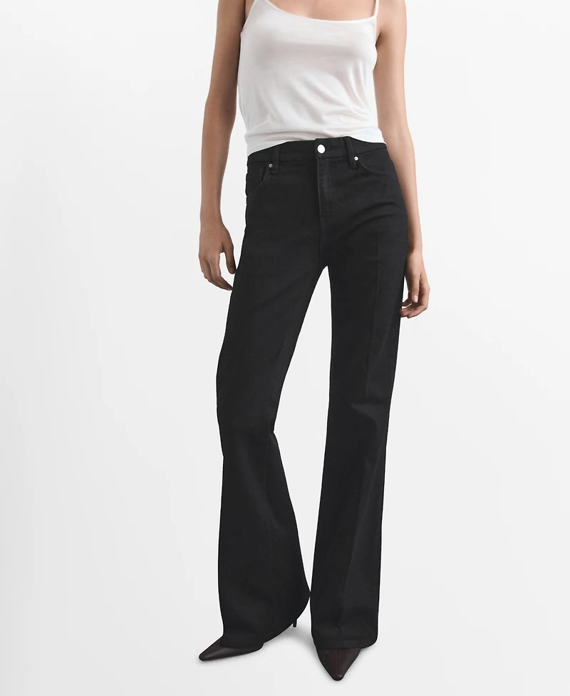 Mango Women's Violet Flared High-Rise Jeans