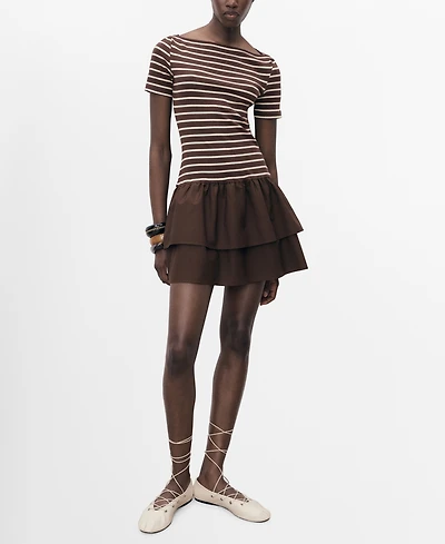 Mango Women's Mixed Striped Dress