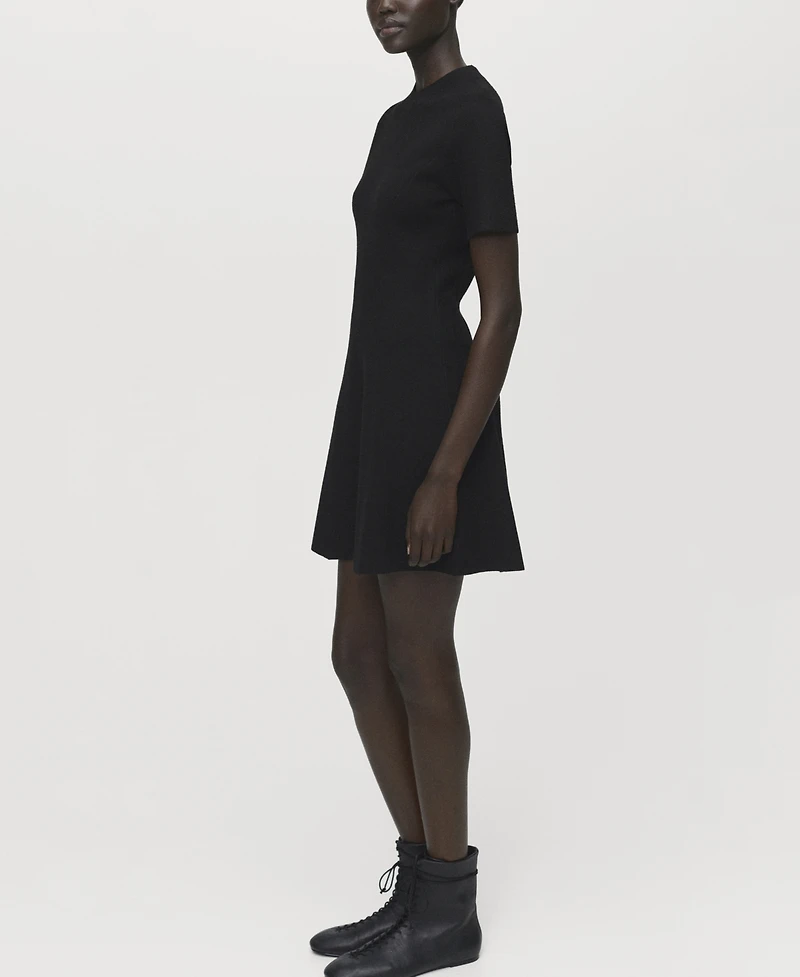 Mango Women's Fine-Knit Flared Dress