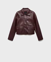 Mango Women's Pockets Leather-Effect Jacket