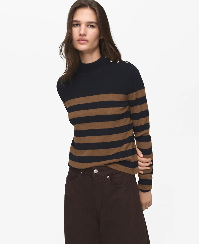 Mango Women's Perkins Collar Button Sweater