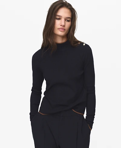 Mango Women's Perkins Collar Button Sweater