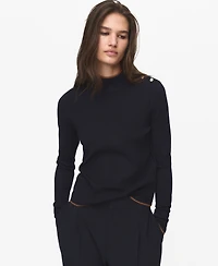 Mango Women's Perkins Collar Button Sweater