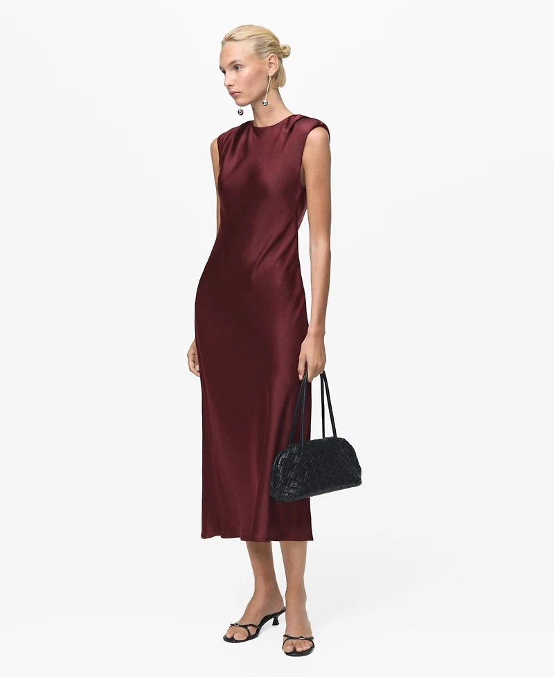 Mango Women's Fitted Satin Dress