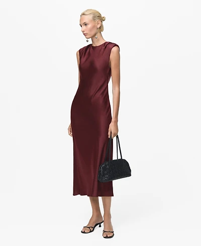 Mango Women's Fitted Satin Dress