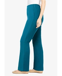 Woman Within Women's Fineline Stretch Denim Pull-On Bootcut Jeans