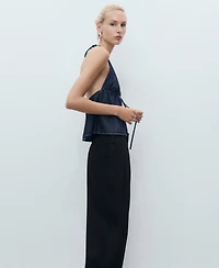 Mango Women's Buttons Cotton Pants